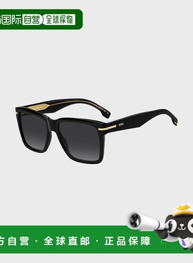 自营欧洲直邮HUGO BOSS雨果BOSS BLACK 带金色饰边黑色醋酸纤维太