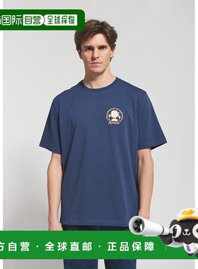 自营欧洲直邮Pyrenex Mfg Tee男女通用蓝色有机棉T恤短袖