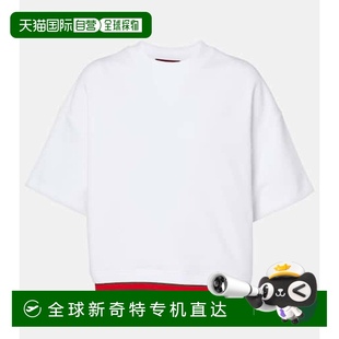 上衣 女士 棉质针织短款 舒 white白色 香港直邮Gucci 1h可退 古驰