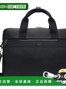 1h可退 香港直邮boss 雨果 男士 黑色 Stacked Logo 公文包 50547