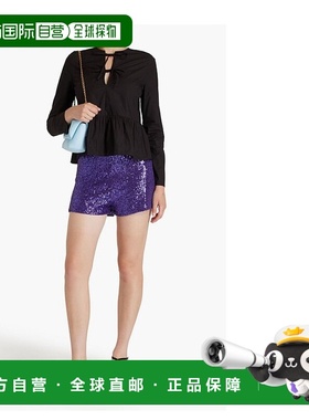 付款1h内可退 香港直邮GANNI 甘尼 女士 棉质府绸收腰上衣 F82670