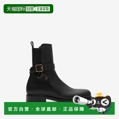 自营欧洲直邮Burberry博柏利 Ledger系列男士黑色小牛皮马术骑士