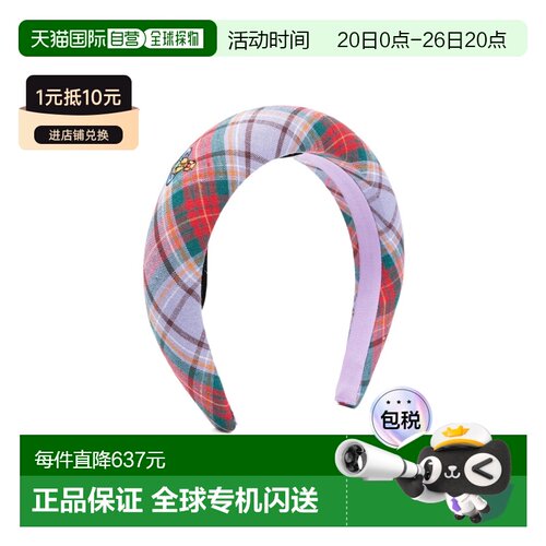 香港直邮Vivienne Westwood 格纹配饰发箍 81020024W01C6
