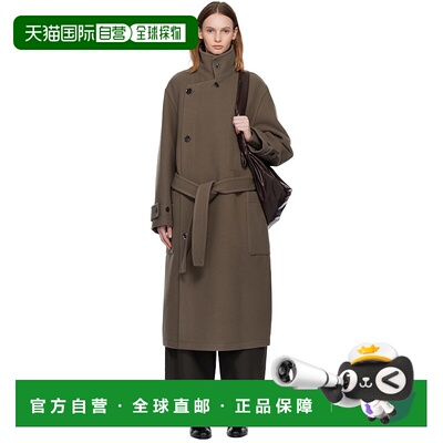 香港直邮Lemaire 女士 灰褐色 Wrap 大衣 CO1037LF1116