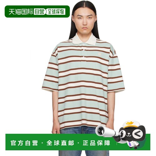 1h可退 香港直邮AMIRI 男士 蓝色 & 棕色 MA Stripe Skate Polo