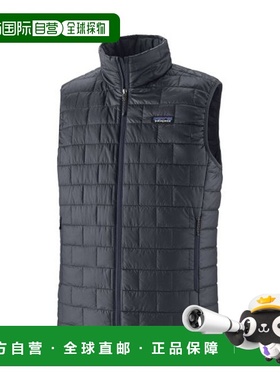 自营欧洲直邮PATAGONIA NANO PUFF男士灰蓝色再生聚酯羽绒马甲