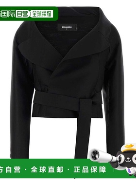 香港直邮Dsquared2 二次方 女士 Opera 黑色羊毛混纺西装外套 S72