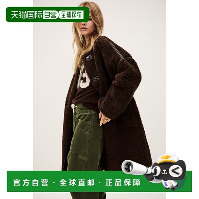 自营欧洲直邮Ba&Sh巴安诗 MILLIE女士巧克力色再生聚酯纤维长款外