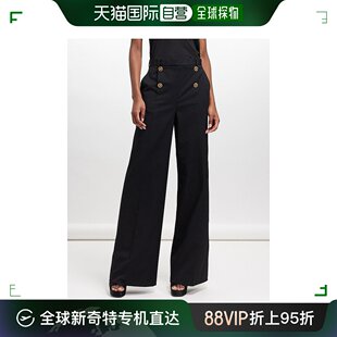 女士 子 4纽扣羊毛混纺阔腿裤 范思哲 香港直邮Versace