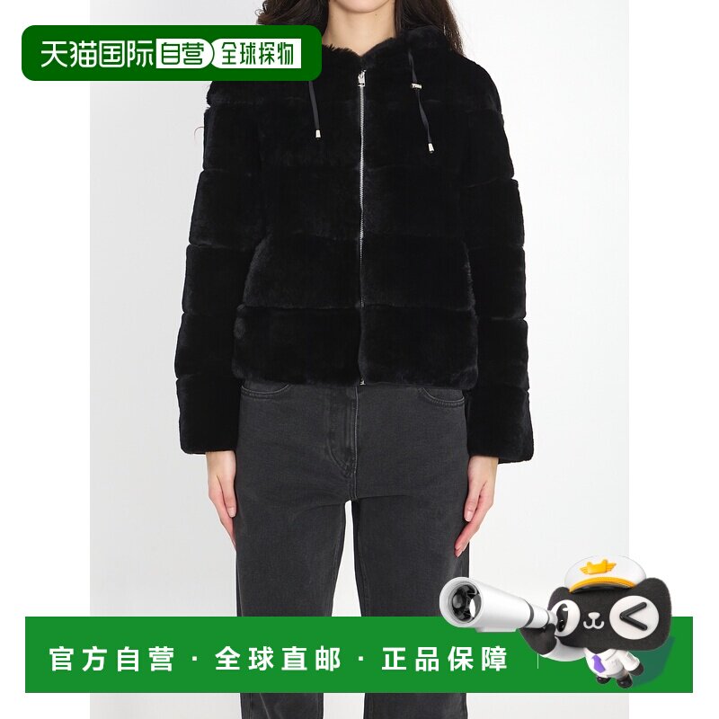 1h可退 香港直邮YVES SALOMON 女士 可反穿绿色皮草外套 26WYV301