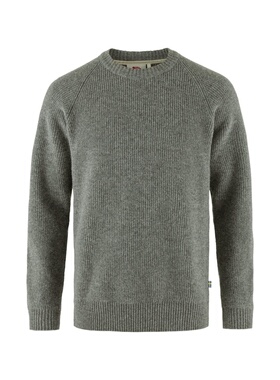 自营欧洲直邮Fjallraven北极狐 &Ouml;vik男士灰色羊毛针织衫长袖