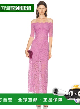 1h可退 香港直邮Rabanne 女士 露肩蕾丝长款连衣裙 26PJRO106PA01