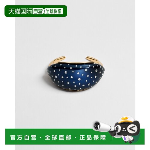 自营欧洲直邮Dior迪奥 Rocks女士金色/午夜蓝漆面水晶手镯配饰