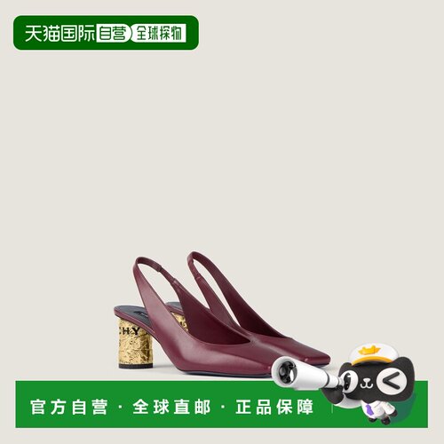 自营欧洲直邮Givenchy纪梵希 Tape女士酒红色皮革细高跟浅口鞋