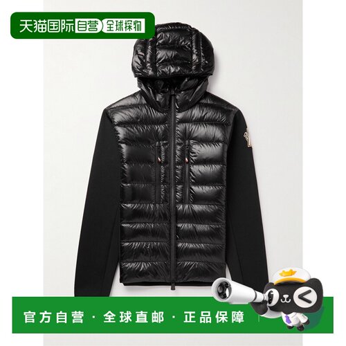 香港直邮moncler 盟可睐 男士 Shell-Panelled 绗缝针织连帽羽绒
