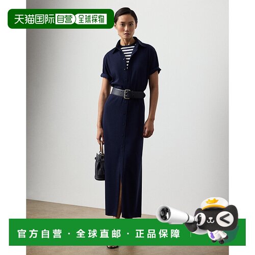 自营欧洲直邮Ralph Lauren拉夫劳伦 Carol女士海军蓝羊毛华达呢连