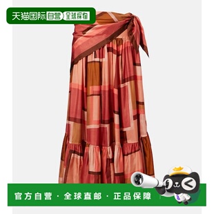 香港直邮ZIMMERMANN 女士 Como 印花真丝长款半身裙
