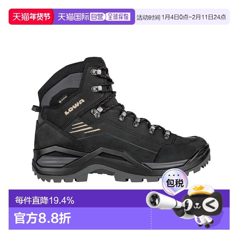 自营欧洲直邮LOWA RENEGADE EVO GTX MID男士黑色防水科技面料登,运动鞋new,运动休闲鞋,淘宝优惠券,粉丝福利购,淘宝优惠卷