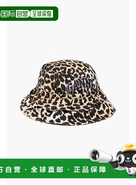 香港直邮GANNI 甘尼 女士 豹纹斜纹棉布渔夫帽 A69155951943LEOPA