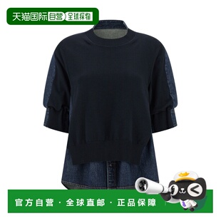 1h可退 香港直邮Sacai 女士 衬衫式毛衣 SCW309 blue蓝色 舒适时