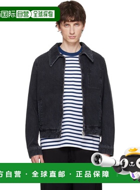 香港直邮Ami Paris 男士 黑色 Tonal Ami de Coeur Zipped 牛仔夹