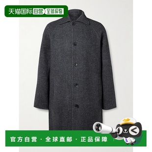 人字纹羊毛羊绒混纺法兰绒大衣 男士 MPO242016GRE 香港直邮Mr