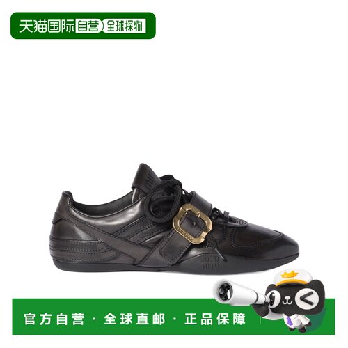 1h可退 香港直邮Miu Miu 带扣皮革运动鞋 5E549E537FA005