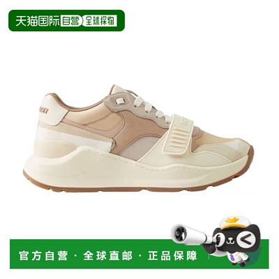 1h可退 自营欧洲直邮Burberry博柏利女士皮革帆布格纹运动鞋厚底