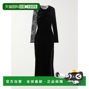 香港直邮Self 连衣裙 Portrait 黑色天鹅绒长款 SC250 女士 1h可退