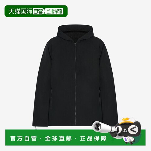 自营欧洲直邮THE ROW Horatio男士黑色羊毛连帽夹克外套