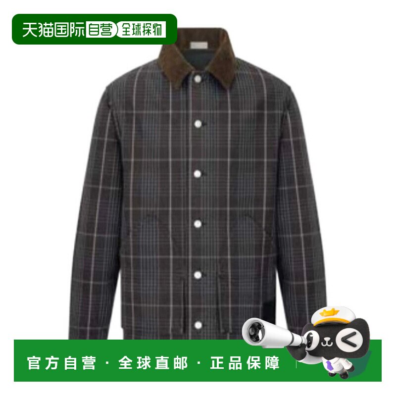 香港直邮Dior 长袖翻领休闲夹克 343D485AY536迪奥灯芯绒