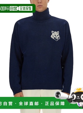 香港直邮MAISON KITSUNE 男士 狐狸头毛线衫 LM00820KT1063INKBLU