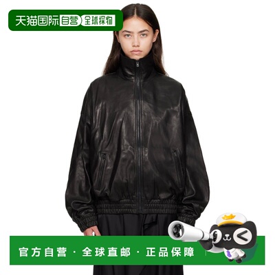 1h可退 香港直邮Acne Studios 艾克妮 女士 黑色拉链皮革夹克 A70