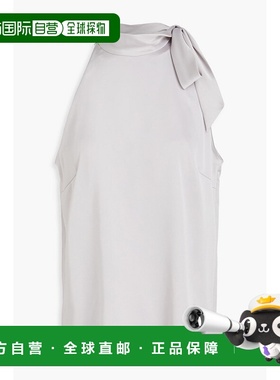 香港直邮THEORY 希尔瑞 女士 蝴蝶结缎面绉纱上衣 O1005507ICEGRE