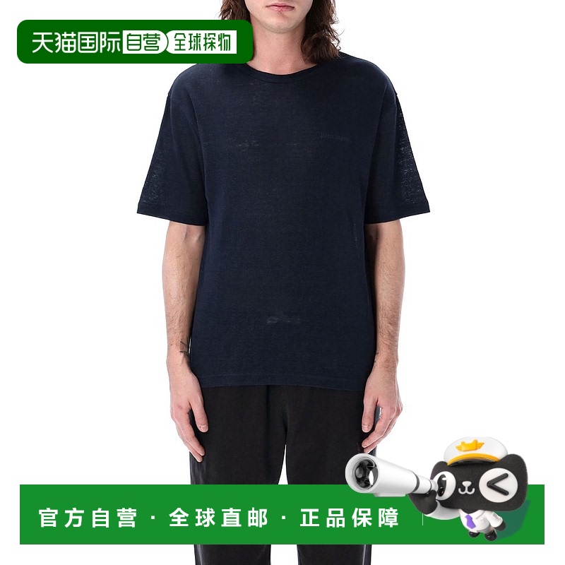 1h可退 香港直邮Palm Angels 棕榈天使 男士 徽标刺绣圆领 T 恤 P