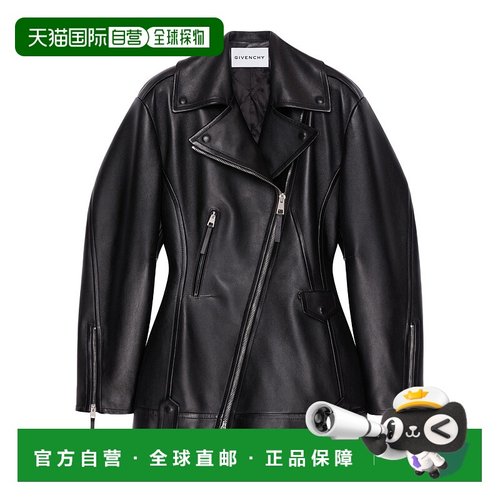 香港直邮Givenchy 翻领长袖皮夹克 BW00SR61VD