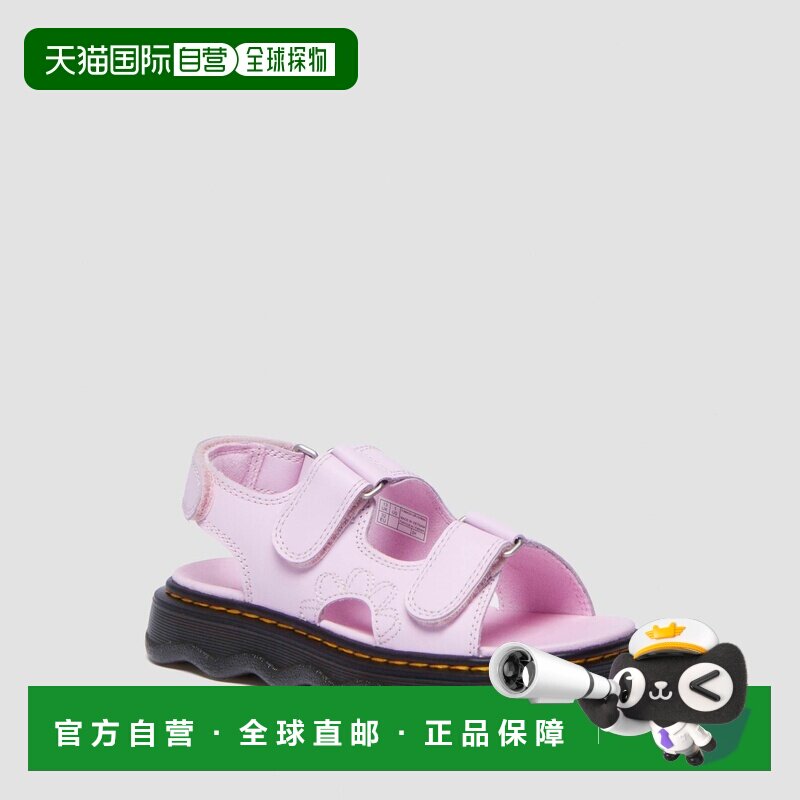 欧洲直邮DrMartens马丁大夫 Virden儿童粉紫色Softy T皮革凉鞋