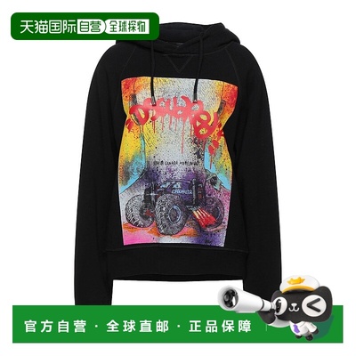 1h可退 香港直邮Dsquared2 二次方 女士 连帽卫衣 black黑色 舒适