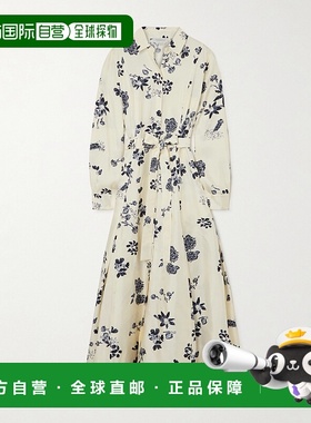 1h可退 香港直邮Gabriela Hearst 女士 Galway 束带褶裥印花斜纹