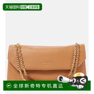 香港直邮Prada 女士 1h可退 普拉达 舒适 中号皮革肩包 brown棕色