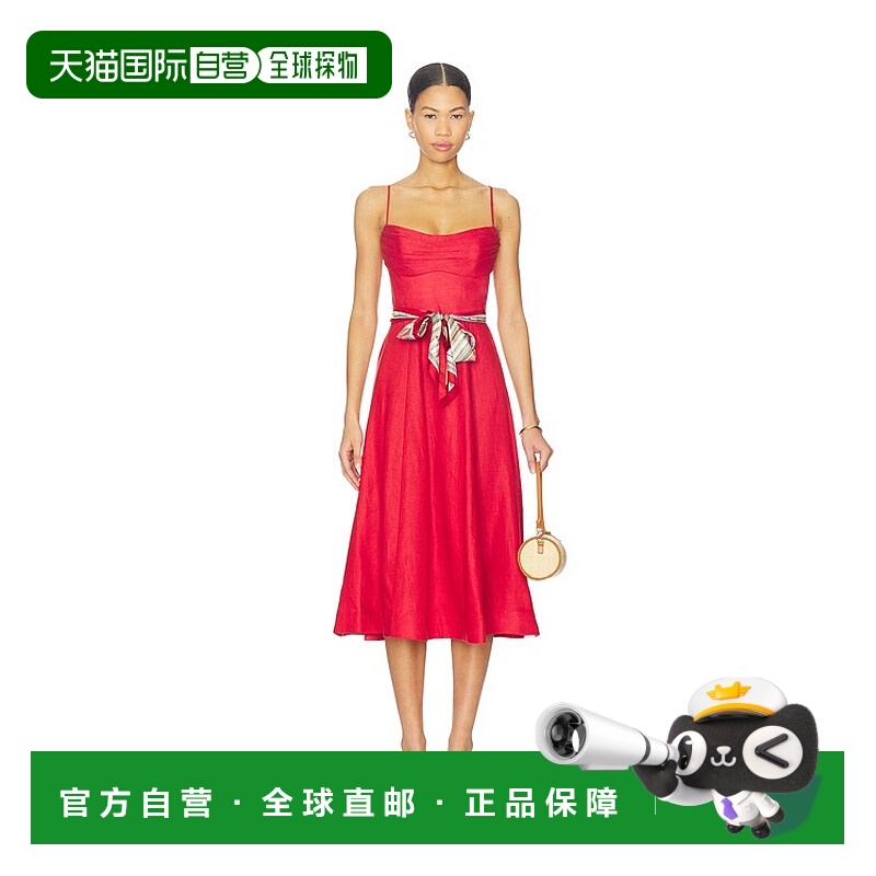 1h可退 香港直邮ZIMMERMANN 女士 Rebellion 褶裥中长连衣裙 6939