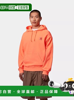 自营欧洲直邮Carhartt Wip 男士橙色棉卫衣帽衫连帽衫