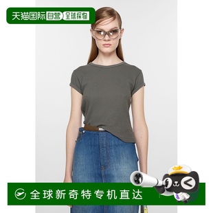 Studios 欧洲直邮Acne FW24男女通用水洗灰棉T恤纯棉