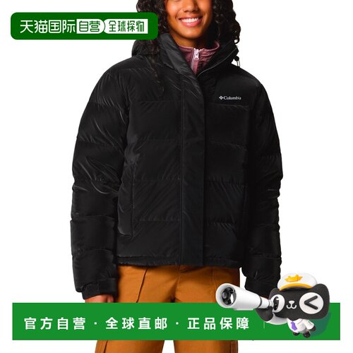 自营欧洲直邮Columbia Bulo Point女士黑色尼龙拉链口袋羽绒服