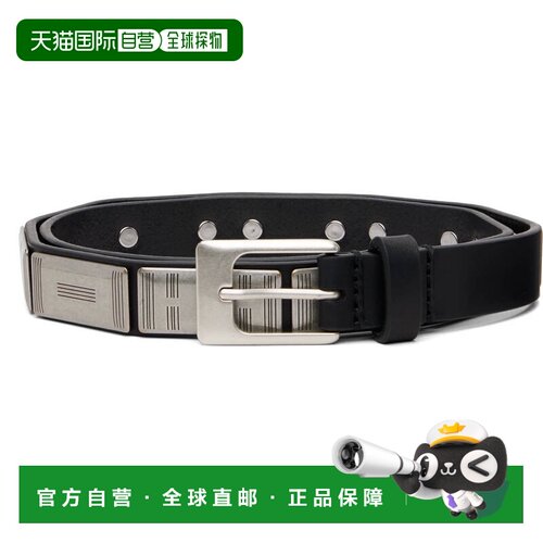 香港直邮Lemaire 男士 黑色 & 银色 Buffalo Studs 20 腰带 BE000