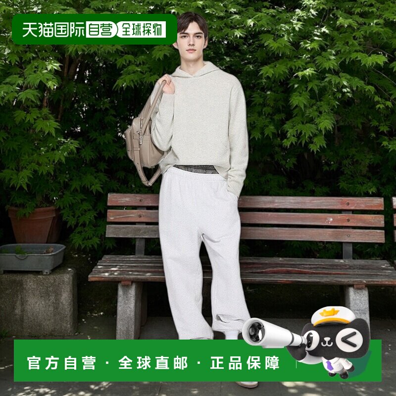 自营欧洲直邮Acne Studios FW25男士灰色/尼龙羊绒连帽衫卫衣