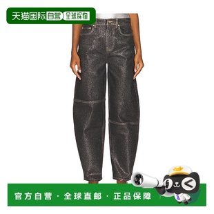 甘尼 J1803牛仔裤 女士 闪光箔片牛仔长裤 Stary 香港直邮GANNI