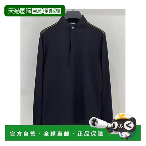 1h可退 香港直邮Z ZEGNA 男士T恤 D749UD392A7K09 SS2024 黑色 翻
