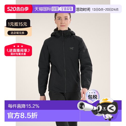 欧洲直邮arc'teryx始祖鸟 Atom 女士轻保暖连帽夹克羽绒服外套