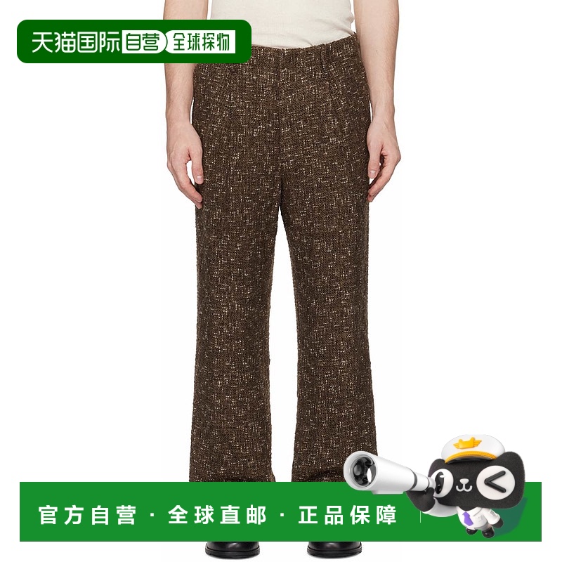 1h可退 香港直邮AURALEE 男士 棕色 Homespun 长裤 A24AP02HT
